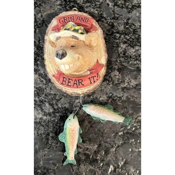 Enesco Moose Creek Crossing “Grin And…Bear It” 1995 Hanging Ornament #144851 - Picture 2 of 4